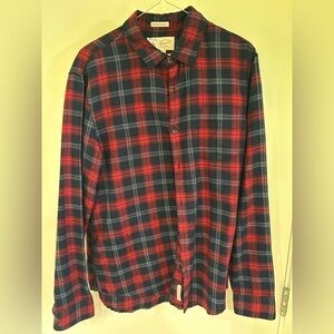 Men's Red and Blue Plaid Shirt